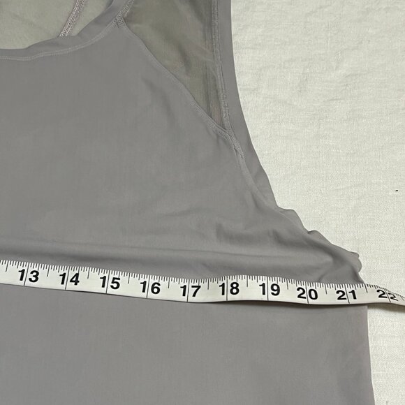 lululemon Gray Sleeveless Tunic Top Size 12 Sheer Mesh Back Lightweight Stretchy - Picture 4 of 7